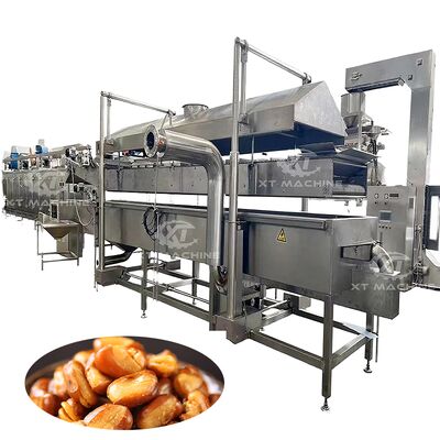 좋은 가격 Industrial Continuous Fryer Machine PLC Control 304 Stainless Steel Food Fryer for Peanuts Beans Fish Full-Auto Frying Machine 온라인으로