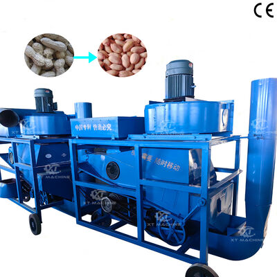 좋은 가격 2000kg/h-5000kg/h 용량의 완전 자동 땅콩 껍질 제거 기계 온라인으로