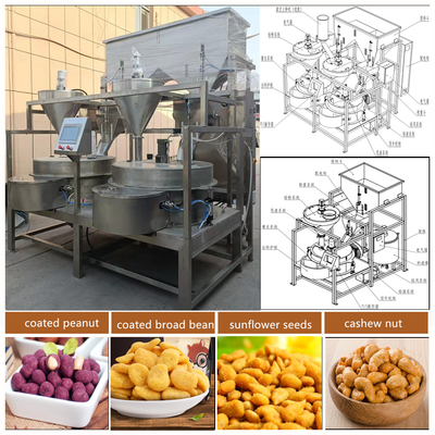 PLC 컨트롤러 자동 땅콩 코팅 기계 150-600kg/h 용량