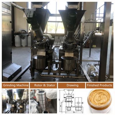 좋은 가격 땅콩 버터 제조 기계 콜로이드 밀 땅콩 버터 밀링 기계 500KG/H 온라인으로