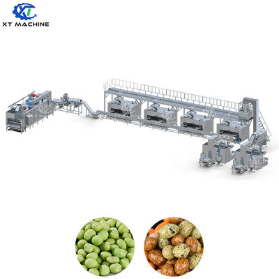 완전 자동 500-1000kg/h 땅콩 코팅 기계 PLC 제어 및 304 식품급 스테인레스 스틸