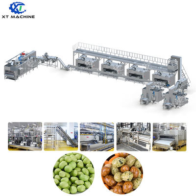 견과 코팅과 굽기 생산 라인을 위한 PLC 통제를 가진 500-1000kg/h 수용량 음식 급료 스테인리스 304 땅콩 코팅 기계