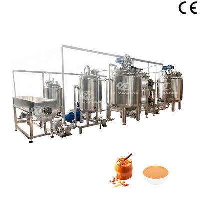 좋은 가격 2000kg/h 고효율 완전 자동 땅콩 버터 생산 라인은 PLC 프로그램 제어를 채택하고 작동이 용이합니다. 온라인으로