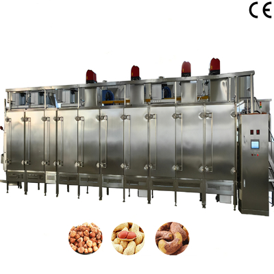 좋은 가격 산업용 PLC 제어 500kg/h 견과류 굽기 기계 온라인으로