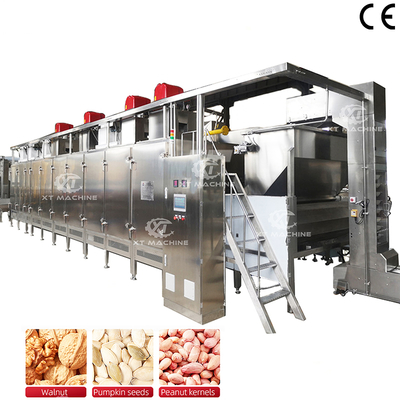좋은 가격 연속 견과류 굽기 기계 500-2000kg/h PLC 제어 220V/380V 온라인으로