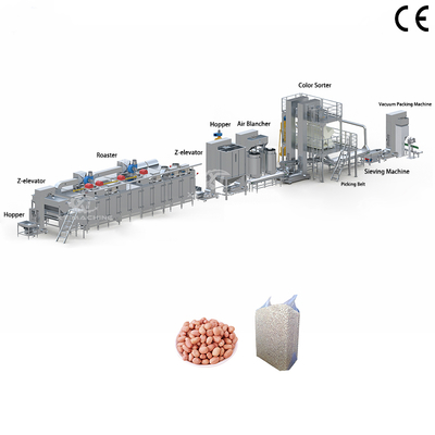 좋은 가격 500kg/h-1000kg/h 데친 땅콩 생산 라인 220V/380V 온라인으로