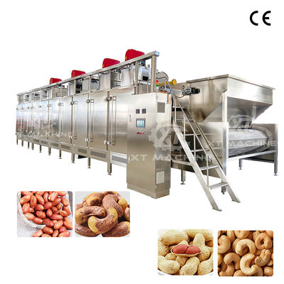 300kg/h-2000kg/h 완전 자동 PLC 제어 연속 견과류 로스터 기계 (스테인리스 스틸 구조)