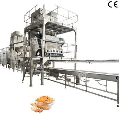 좋은 가격 PLC 제어 2000kg/h 용량의 완전 자동 땅콩버터 아몬드버터 생산 라인 온라인으로