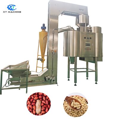 좋은 가격 98% 껍질을 벗김 비율 및 500kg/1000kg 수용량을 가진 자동적인 PLC 통제 공기 땅콩/피스타치오/헤이즐넛 희게하는 기계 온라인으로