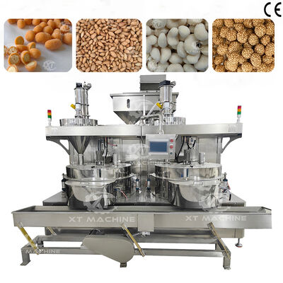 견과 간식의 획일한 코팅을 위한 600-800kg/h PLC 통제 땅콩 캐슈 견과 자동 코팅 기계