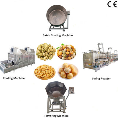 식품 등급 견과류 코팅 베이킹 및 시즈닝 생산 라인 (100-200kg/h 용량)