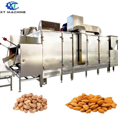 좋은 가격 SUS304 PLC 제어 및 3000kg/h 용량과 함께 스테인리스 스틸 연속 견과류 / 땅콩 / 캐시우 / 아몬드 / 씨앗 로스터 온라인으로