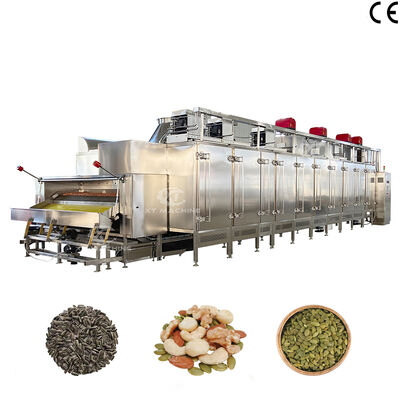 500kg/h 상업용 베이킹 오븐 PLC 제어 식품 가공용 벨트형 연속 땅콩 로스팅 기계