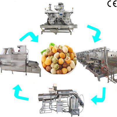 Industrial 500kg/h-1000kg/h Peanut Coating Baking and Seasoning Production Line