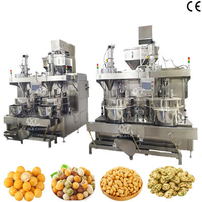 좋은 가격 PLC 제어 시스템 및 SUS304 재질의 고정밀 500-1000kg/h 도우 코팅 견과류 스낵 제조기 온라인으로