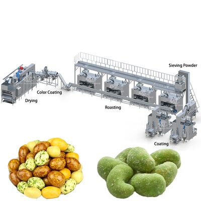 좋은 가격 생선 껍질 땅콩/크랜치 코팅 땅콩 제조 라인 산업용 500-1000kg/h 용량 코팅 땅콩 가공 라인 온라인으로