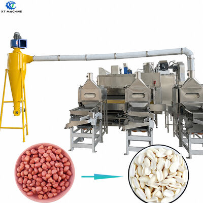 좋은 가격 견과 가공 장비를 위한 고품질 1000kg/h-2000kg/h SUS304 땅콩 절단 및 희게하는 기계 온라인으로