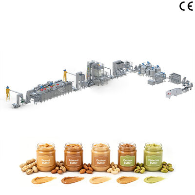 1000kg/h-2000kg/h 견과 버터 가공 공장을 가진 기계 알몬드 캐슈 견과 버터 생산 라인을 만드는 고용량 땅콩 잼
