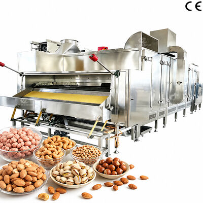 좋은 가격 사용자 정의 300kg/h-1000kg/h 연속 벨트 타입 견과류 로스팅 머신 PLC 제어 패널과 함께 상용 베이킹 오븐 온라인으로